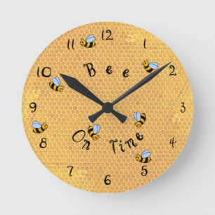 Horloge Ronde Bee On Time Round Wall Clock