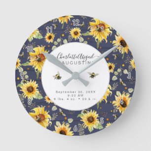 Horloge Ronde Bee Yellow Birth Stats