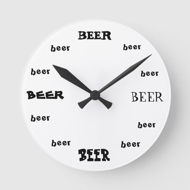 Horloge Ronde Beer O'Clock Bar Clock Craft Beer Poison pour Him (Recto)