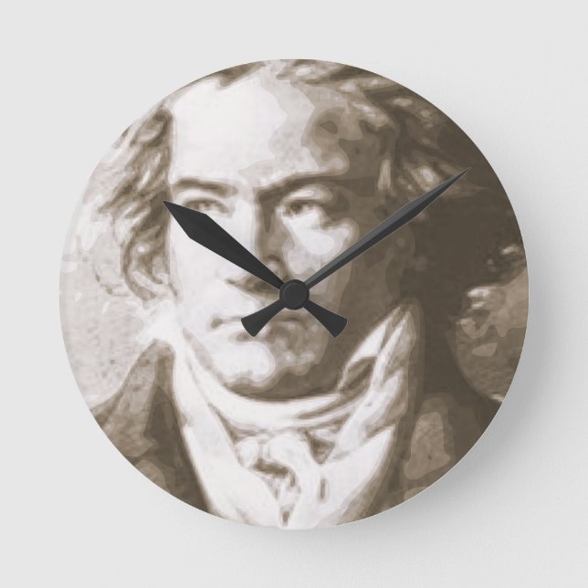 Horloge Ronde Beethoven À Sepia (Recto)