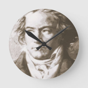 Horloge Ronde Beethoven À Sepia