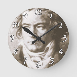 Horloge Ronde Beethoven sur Sepia Custom