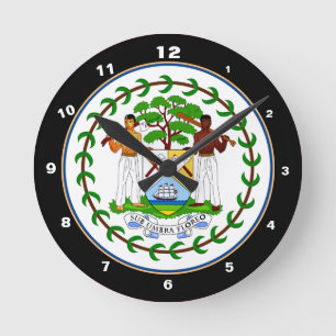 Horloge Ronde Belize Flag & Belize trendy fashion /design clock