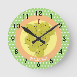 Horloge Ronde Belle bande de raisins humoristique illustration