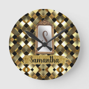 Horloge Ronde Belle Chic Girly Miroir Élégant cadeau Anniversair