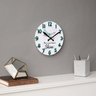 Horloge Ronde Belle Citation Inspirante de Libellule