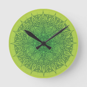 Horloge Ronde Belle conception orientale verte