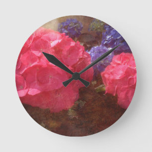 Horloge Ronde Belle Hydrangea