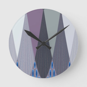 Horloge Ronde Belle impression d'art de conception Chevron Amazi