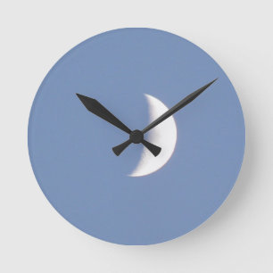 Horloge Ronde Belle lune de croissant de cire à la lumière
