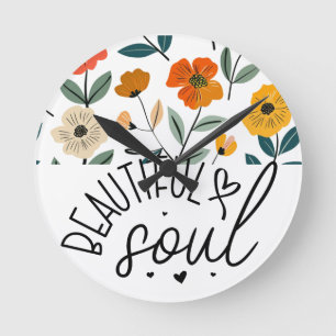 Horloge Ronde Belle Soul Floral Graphisme design Inspirationnel