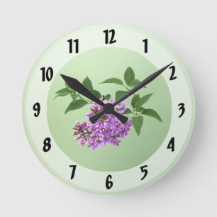 Horloge Ronde Belles Lilacs