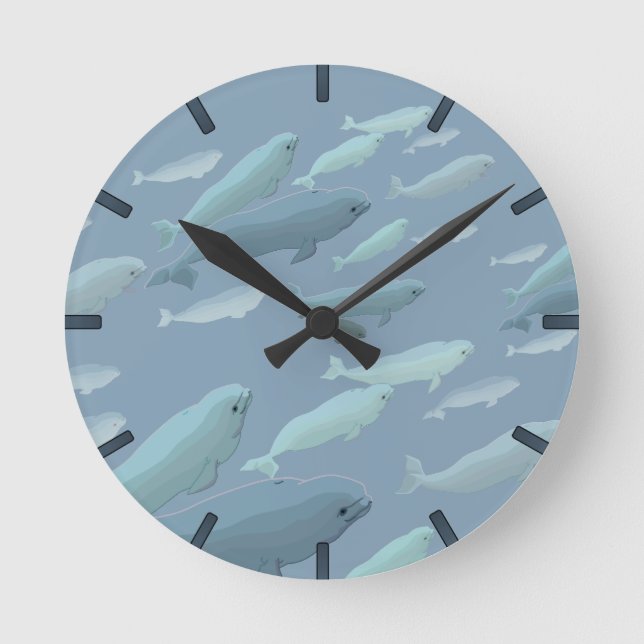 Horloge Ronde Beluga Whale Clock Beluga Whale Art Wall Clock (Recto)