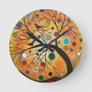 Horloge Ronde Bendind Branches_Everett, Day Of The Dead, Mexican