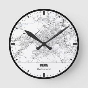 Horloge Ronde Bern Clock City Line Art