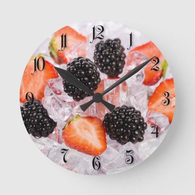 Horloge Ronde Berries dans la glace (Recto)