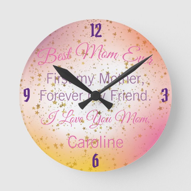 Horloge Ronde Best Maman Ever Mothers Day Quota Modern Cute (Recto)