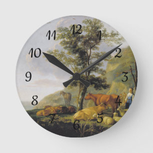 Horloge Ronde Béton près d'une rivière Aelbert Cuyp