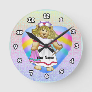 Horloge Ronde Betsy Bear Nurse