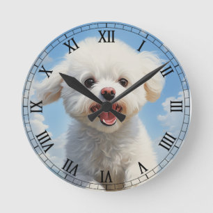 Horloge Ronde Bichon Frise