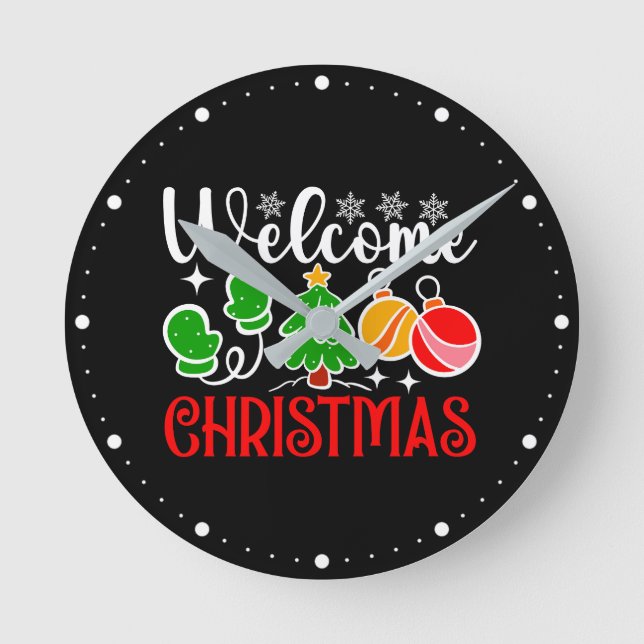 Horloge Ronde Bienvenue Noël (Recto)