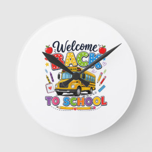 Horloge Ronde Bienvenue sur les T-shirts de chauffeur d'autobus 