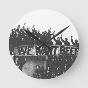 Horloge Ronde Bière de prohibition vintage noir et blanc 1920