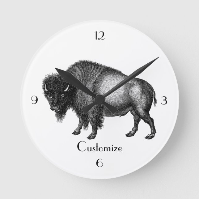 Horloge Ronde Big Bison Buffalo Thunder-Cove (Recto)