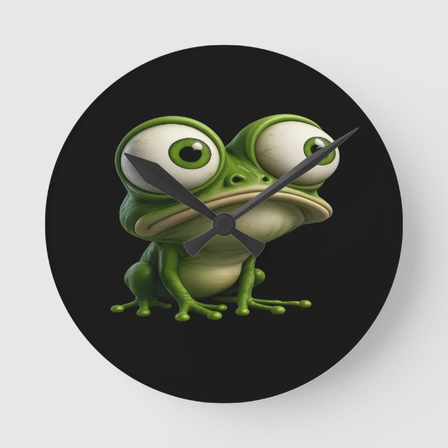 Horloge Ronde Big-Eyed Cartoon Frog (Recto)