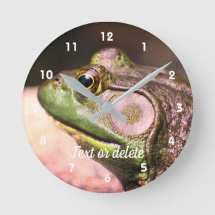 Horloge Ronde Big Old Bullfrog Visage Nature Personnalisé