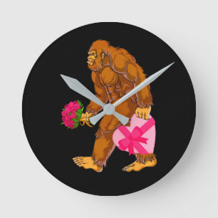 Horloge Ronde Bigfoot Sasquatch Funny Valentines Jour Amour