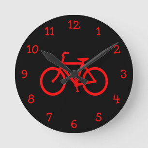 Horloge Ronde Bike rouge
