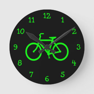 Horloge Ronde Bike vert de Lime