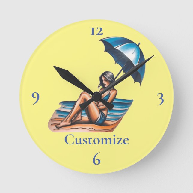 Horloge Ronde Bikini Girl Beach Napping Thunder_Cove (Recto)