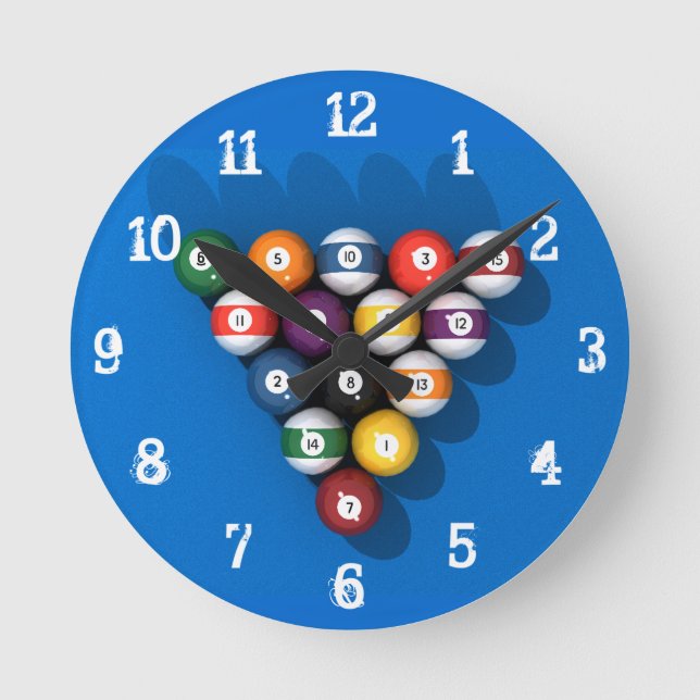 Horloge Ronde Billard / Ballons de piscine :Horloge murale (Recto)