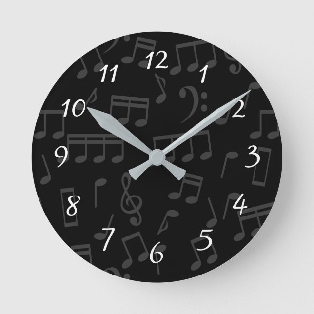 Horloge Ronde Billets musicaux Illustration (Recto)
