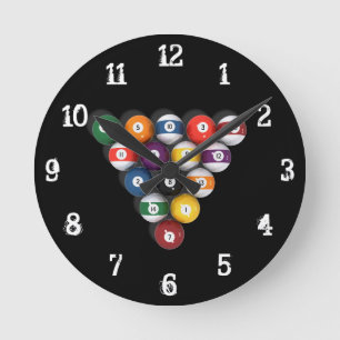 Horloge Ronde Billiards / Pool Balls : Wall Clock