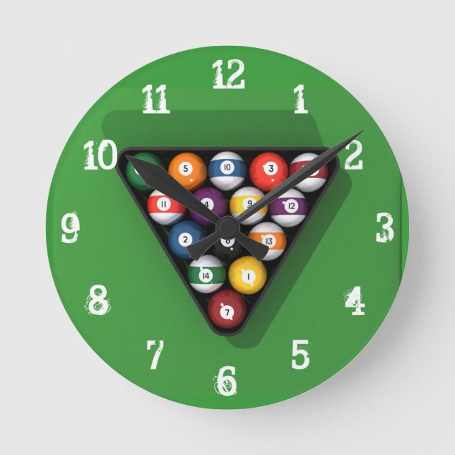 Horloge Ronde Billiards / Pool Balls : Wall Clock (Recto)