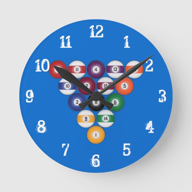 Horloge Ronde Billiards / Pool Balls : Wall Clock (Recto)