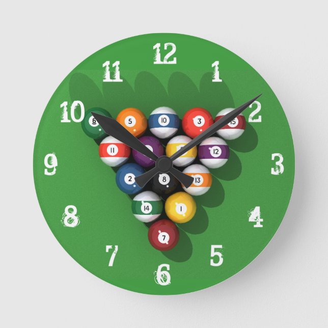 Horloge Ronde Billiards / Pool Balls : Wall Clock (Recto)