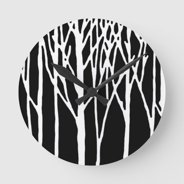 Horloge Ronde Birch Forest par Leslie Peppers (Recto)