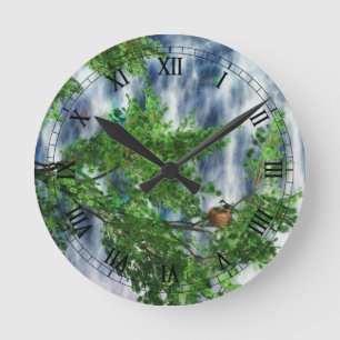 Horloge Ronde Birdsnest Falls Clock