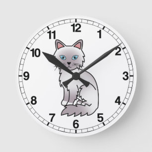 Horloge Ronde Birman Lilac Point / Chat Ragdoll