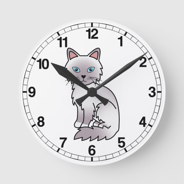 Horloge Ronde Birman Lilac Point / Chat Ragdoll (Recto)