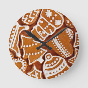 Horloge Ronde Biscuits en pain d'épices de Noël