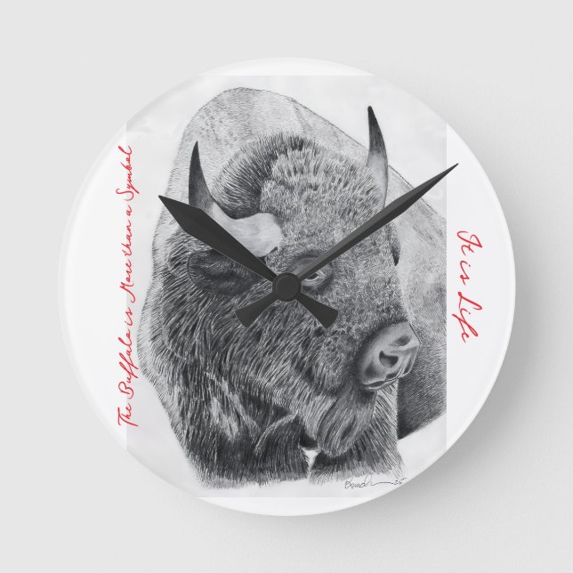 Horloge Ronde Bison d'Amérique (Recto)