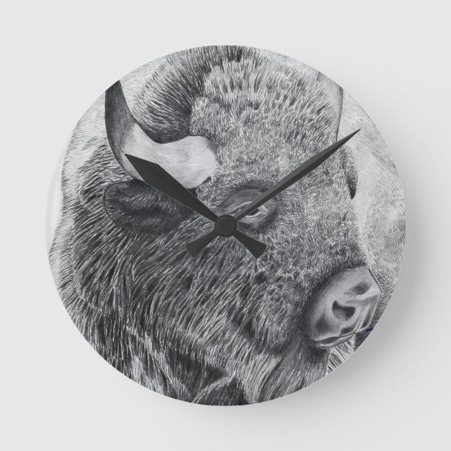 Horloge Ronde Bison d'Amérique (Recto)