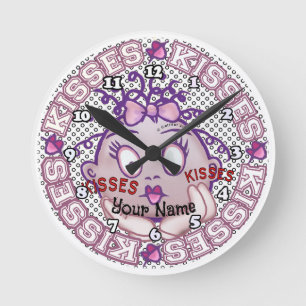 Horloge Ronde Bisous Visage