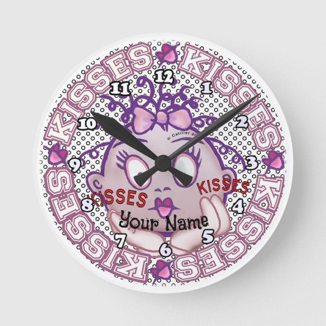 Horloge Ronde Bisous Visage (Recto)