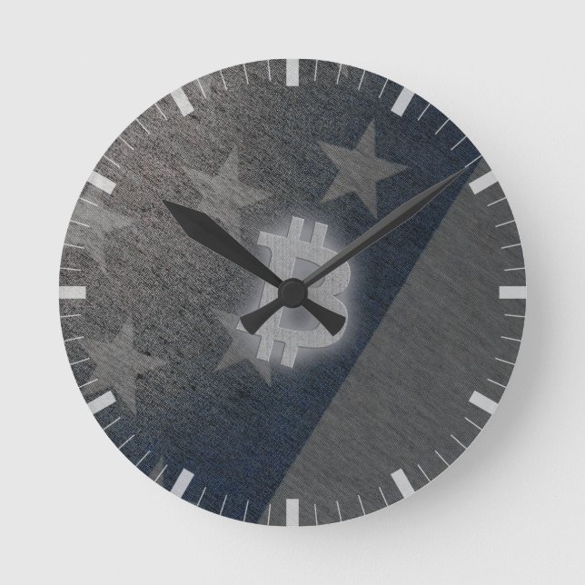 Horloge Ronde Bitcoin Amérique (Recto)